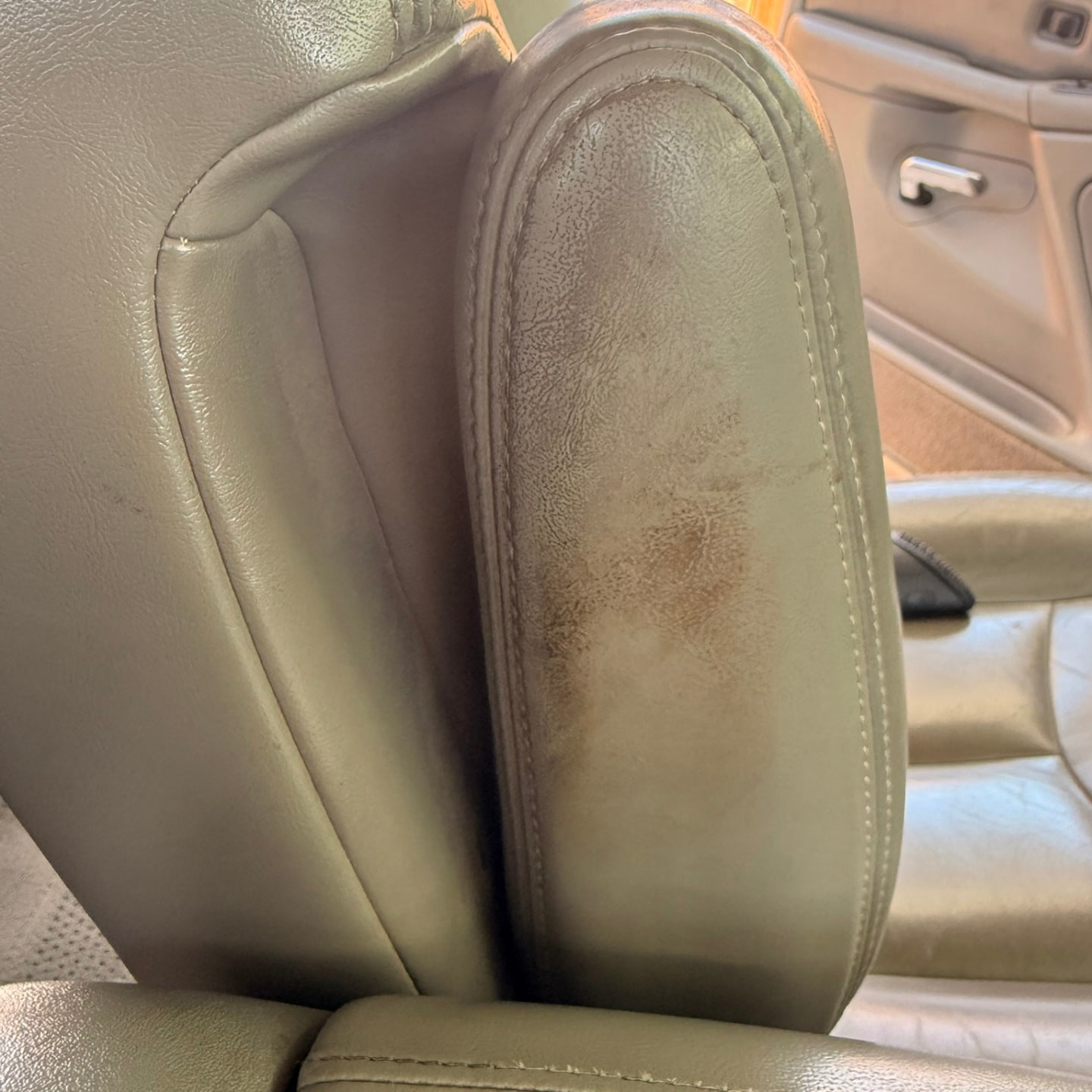 Leather seat interior deep clean before detailing