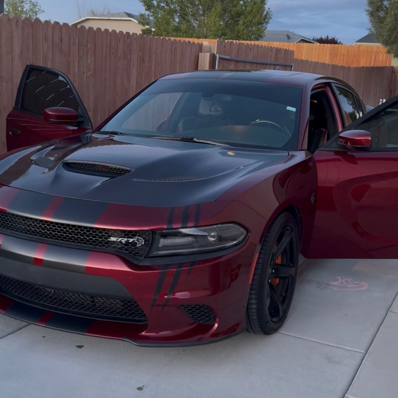 Dodge Charger SRT Hellcat exterior detail before and after after detailing