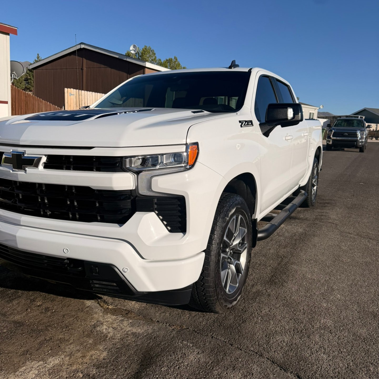 White Chevrolet Silverado RST exterior detail after detailing