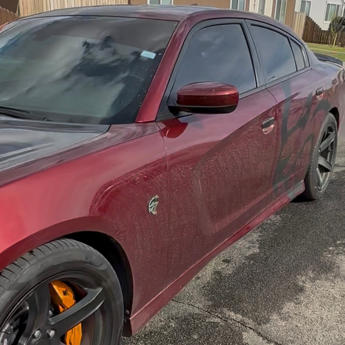 Dodge Charger SRT Hellcat exterior detail before and after before detailing