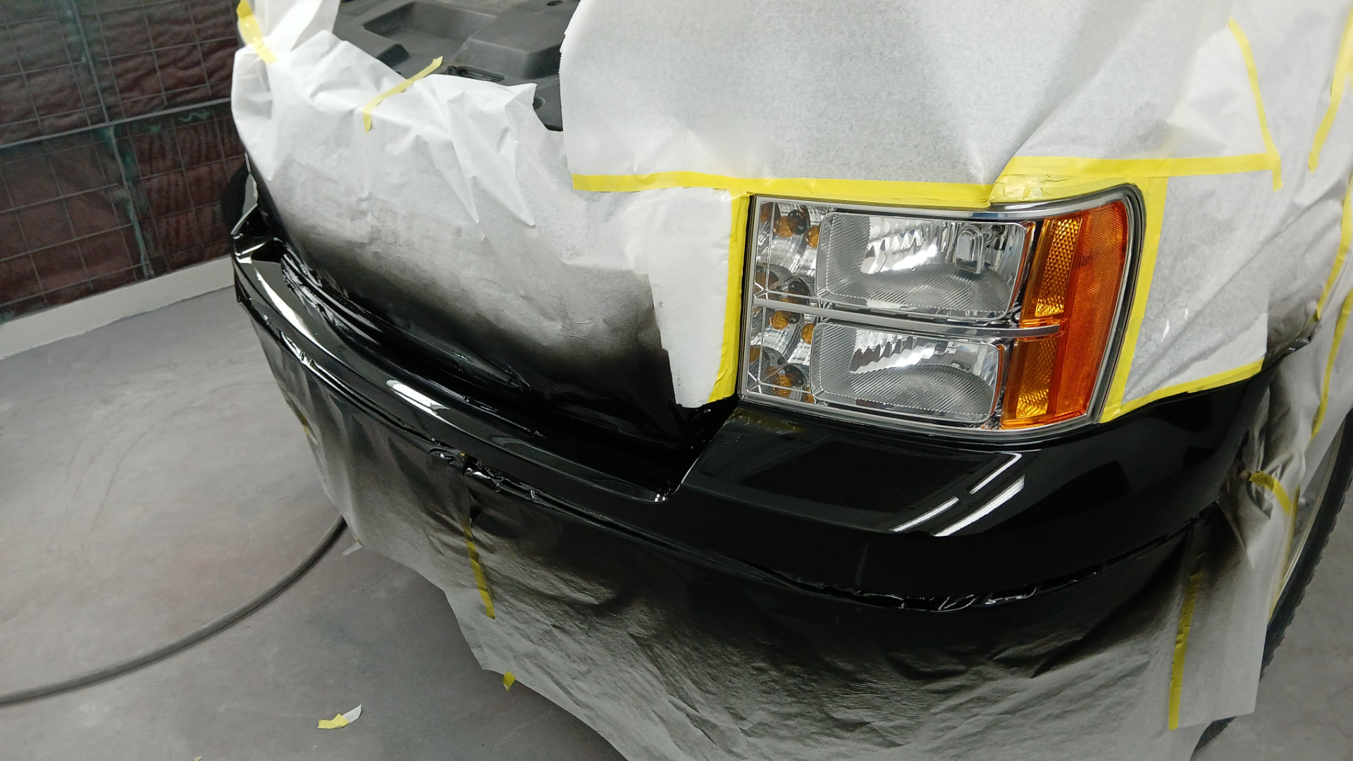 Paint work — masked & prepped